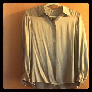 Saint Laurent tan satin shirt